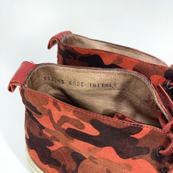 Del Toro Mens Size 13 Orange Red Camo Chukka Suede Leather High Top Shoes main image 6